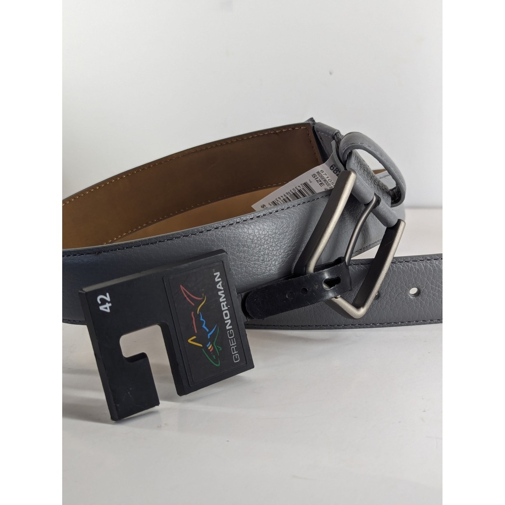 Greg Norman Mens Genuine Leather Belt Wedgewood Blue Size 42 6710500 NWT